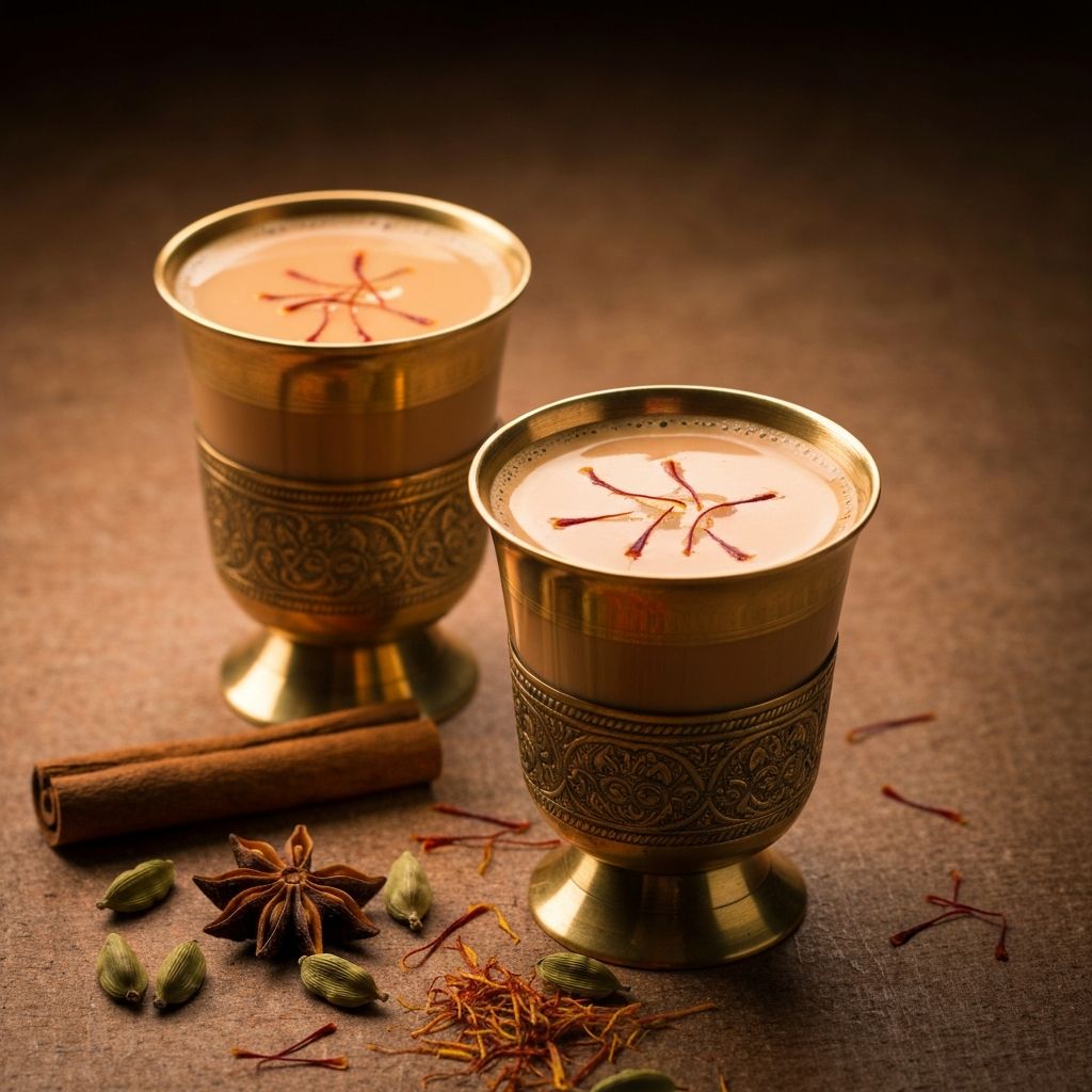 Traditional chai and thandai beverages